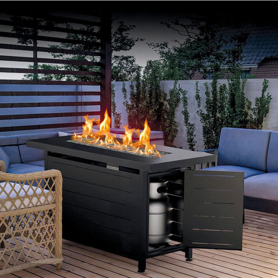 Steel Gas Fire Table 107cm x 51cm