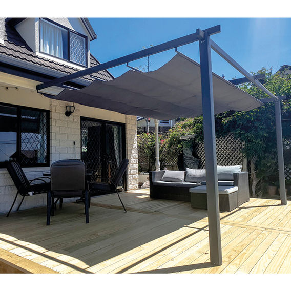 Wall Mounted Pergola with Retract Canopy 3x4m
