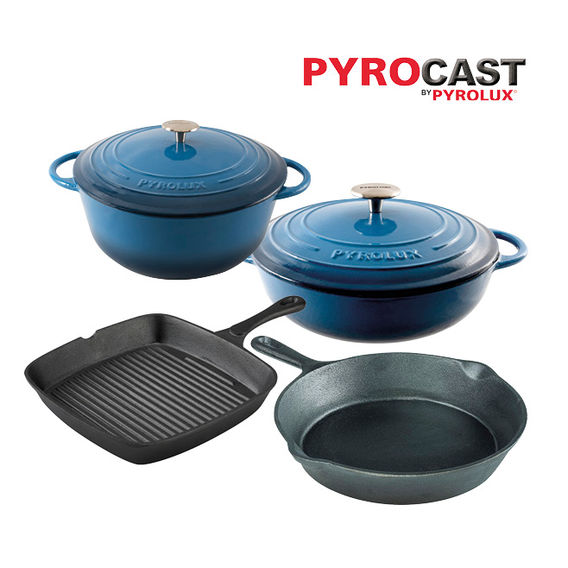 Pyrolux Cast Iron Bundle - Ocean Blue