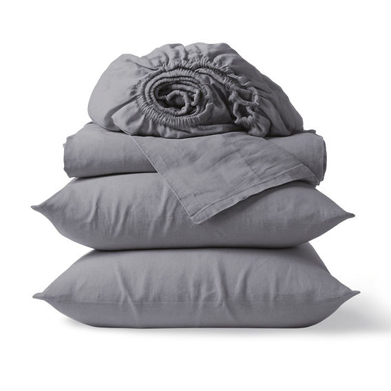 Marlborough Cotton Sheet Set Granite - Double Marlborough Cotton Sheet Set Granite - Double