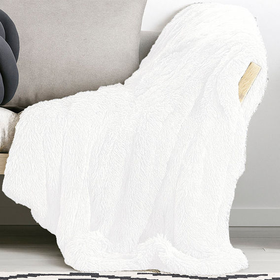 Shaggy Throw - White
