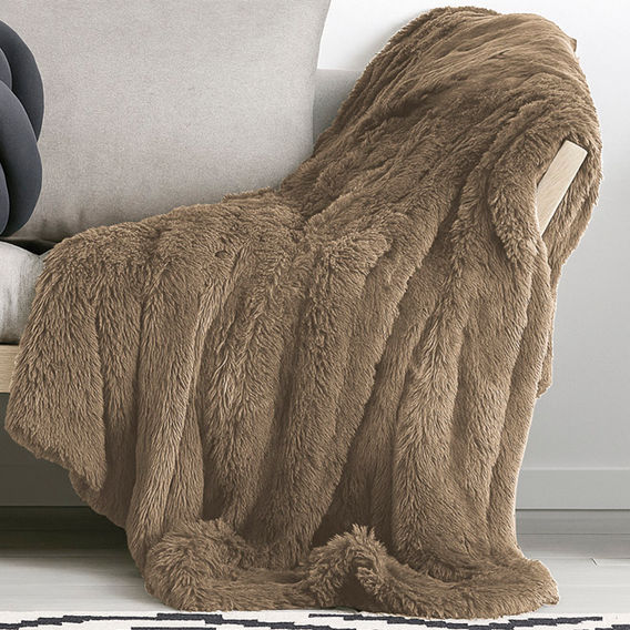 Shaggy Throw - Taupe
