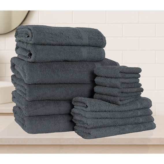 14 Pack Cotton Family Towel Bundle - Charcoal
