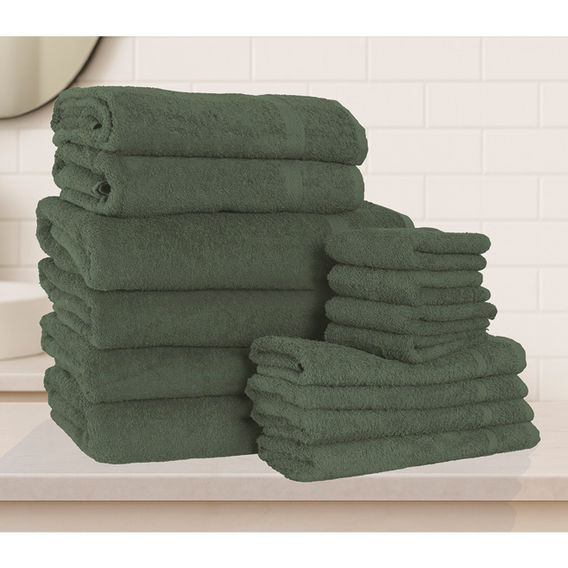 14 Pack Cotton Family Towel Bundle - Olive 14 Pack Cotton Family Towel Bundle - Olive