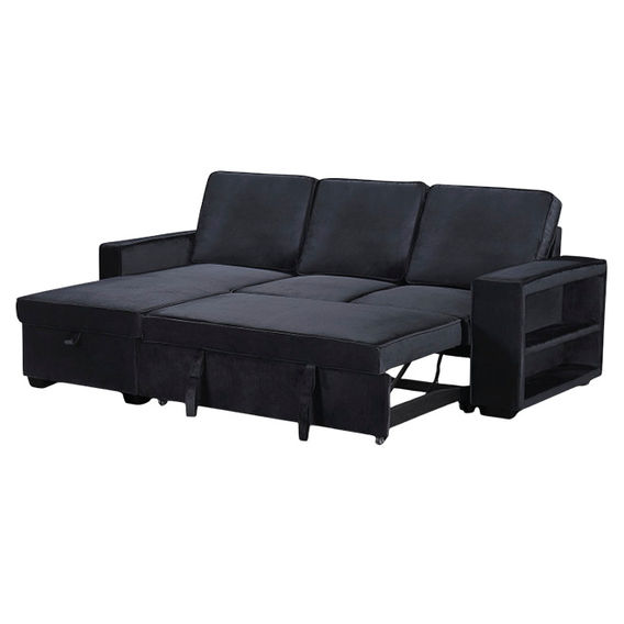 Fontana Corner Pullout Sofa Bed - Black
