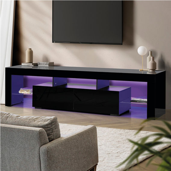 1.9m Piano Black Entertainment Unit with LED Light 1.9m Piano Black Entertainment Unit with LED Light