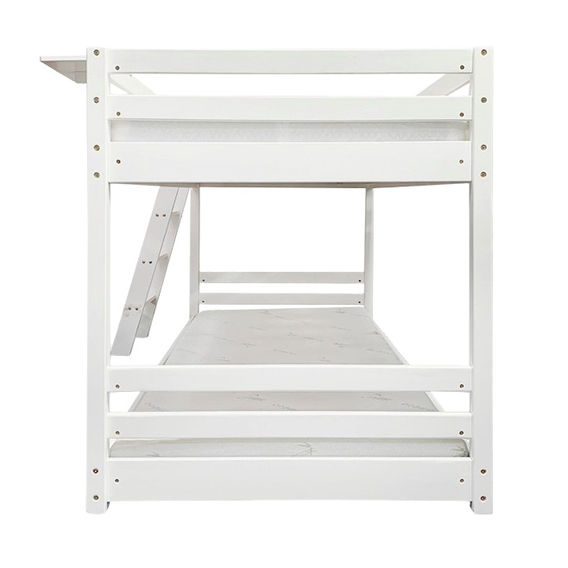 Mid Sleeper Bunk Bed with Mattress Bundle - White