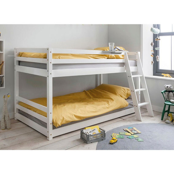 Mid Sleeper Bunk Bed with Mattress Bundle - White Mid Sleeper Bunk Bed with Mattress Bundle - White