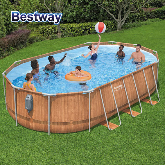 Steel Pro MAX 6.1x 3.66x1.22m Oval Pool Set Steel Pro MAX 6.1x 3.66x1.22m Oval Pool Set