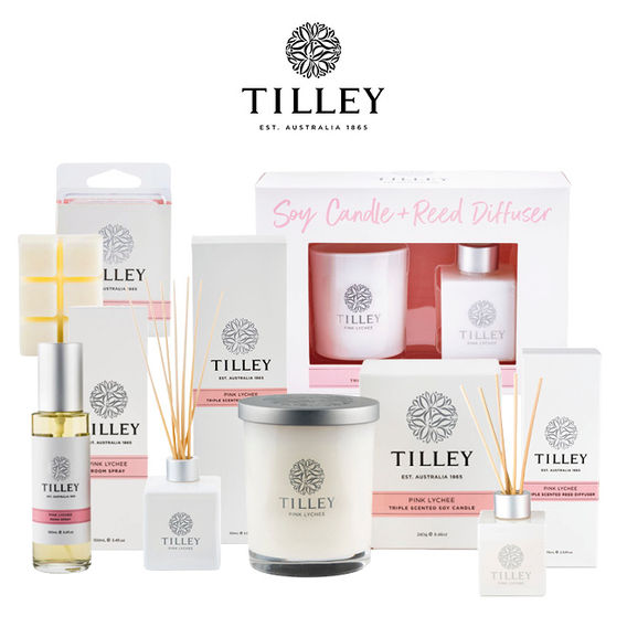 Tilley Candles Pink Lychee Décor Gift Pack Tilley Candles Pink Lychee Décor Gift Pack