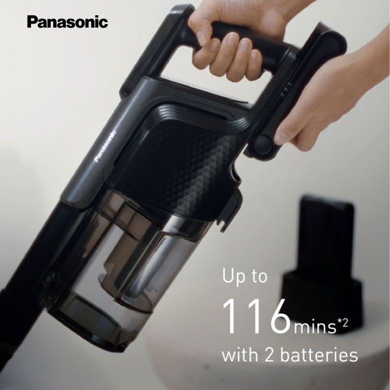 Panasonic Stick Vacuum with Stand and Dust Sensor - Black