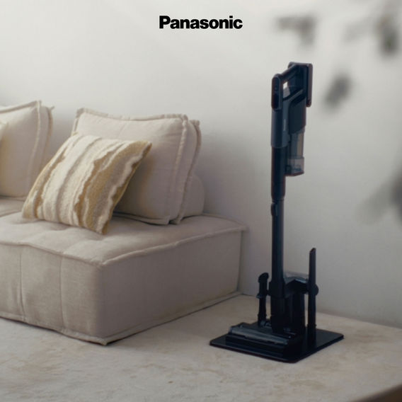 Panasonic Stick Vacuum with Stand and Dust Sensor - Black