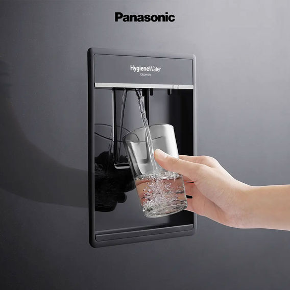 Panasonic 377L Refrigerator with Water Dispenser - Black