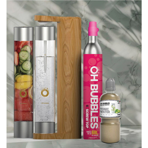 Oh Bubbles AllFizz Sparkling Drink Maker - Wood