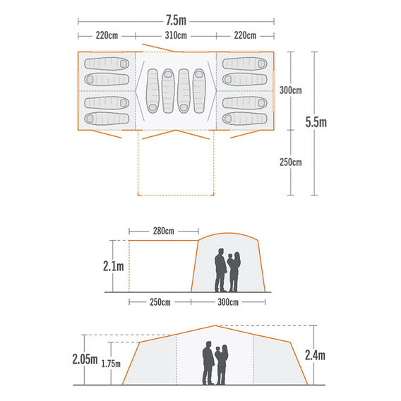 Kiwi Camping Moa 12 Canvas Air Tent
