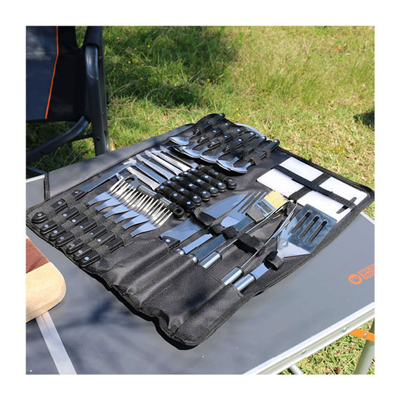 Premium Enamel Dinner & 26pc Cutlery & Bbq Set