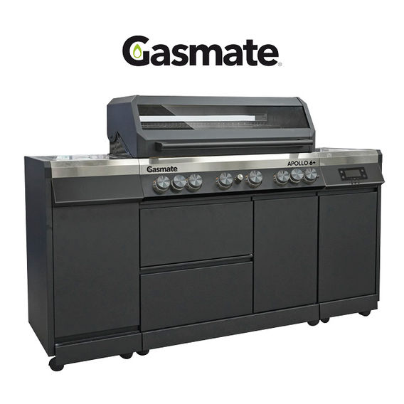 Gasmate Apollo 6+ Burner BBQ Kitchen - Black Gasmate Apollo 6+ Burner BBQ Kitchen - Black