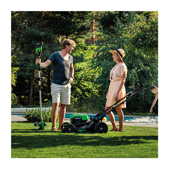 Greenworks Lawnmower + Line Trimmer Kit