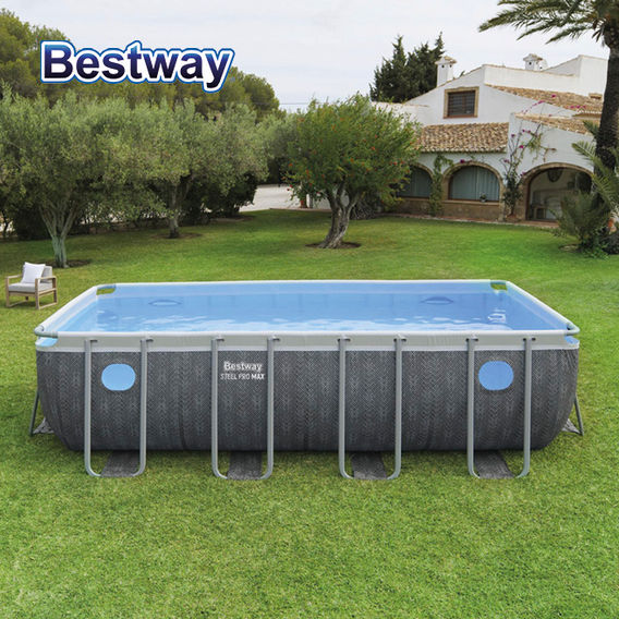 Steel Pro MAX 4.88m Splashview Rect Pool Set Steel Pro MAX 4.88m Splashview Rect Pool Set