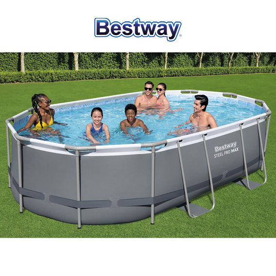 Steel Pro MAX 4.88m x 3.05m x 1.07m Oval Pool Set Steel Pro MAX 4.88m x 3.05m x 1.07m Oval Pool Set