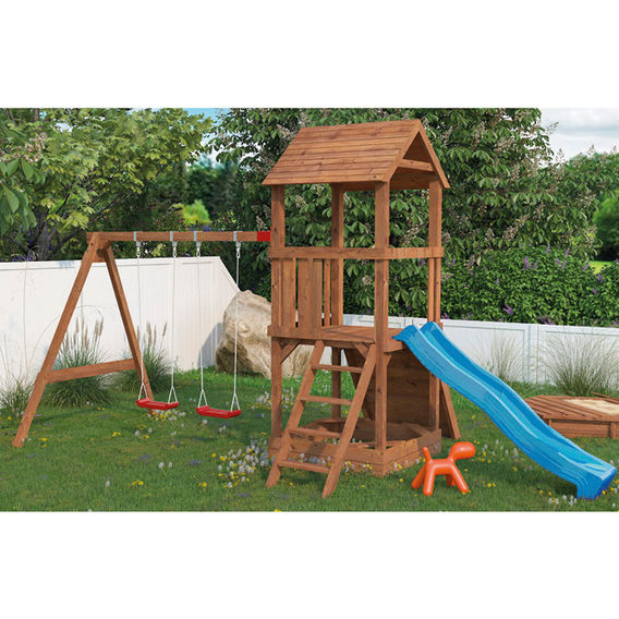 Wdn Playground w Slide & Climb Wall