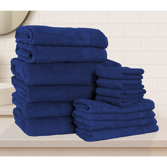 14 Pack Cotton Family Towel Bundle - Monaco Blue