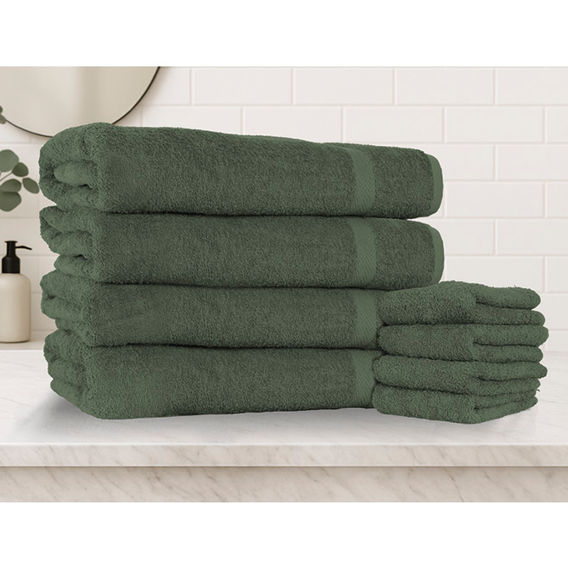 8 Pack Cotton Monster Towel Set - Olive 8 Pack Cotton Monster Towel Set - Olive
