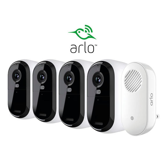 Arlo Essential Outdoor 2K Wire-Free 4 Camera & Chime Bundle Arlo Essential Outdoor 2K Wire-Free 4 Camera & Chime Bundle