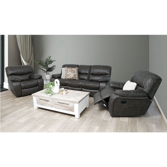 Boss 3 Seater Recliner Couch w/ 2 Recliners Blk