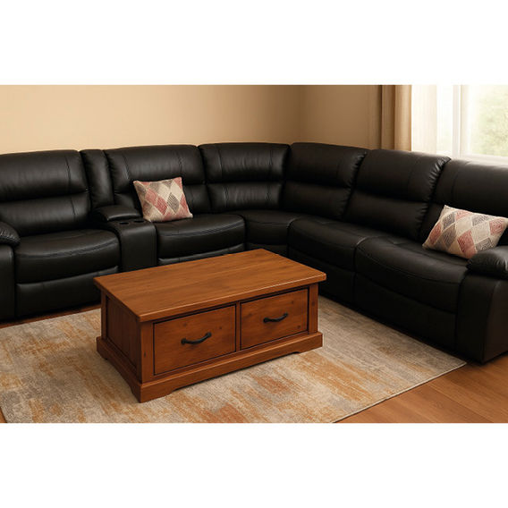The Boss Corner Recliner Couch Black
