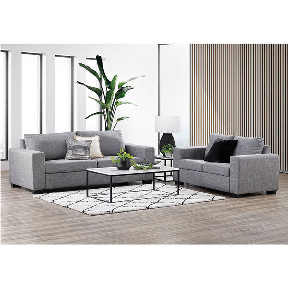 Zahra 3 + 2 Seater Couch Bundle - Light Grey