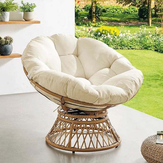 Papisan Swivel Wicker Chair - Beige Papisan Swivel Wicker Chair - Beige
