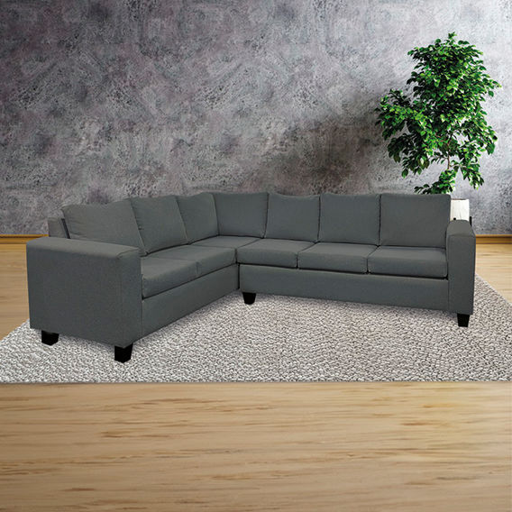 Kareena Corner Sofa & Ottoman Black Kareena Corner Sofa & Ottoman Black