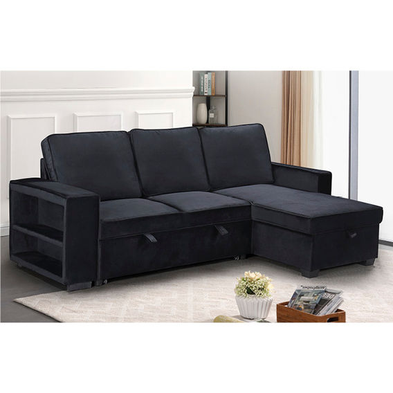 Fontana Corner Sofa Bed - Black Fontana Corner Sofa Bed - Black