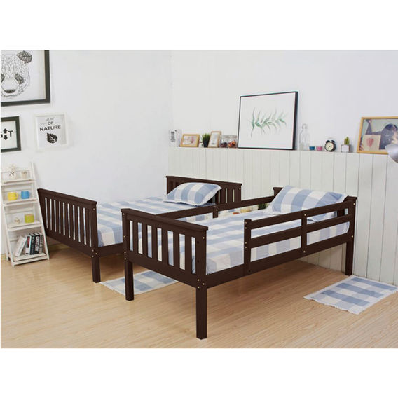 Triple Bunk Bed & Matt Bundle Walnut Triple Bunk Bed & Matt Bundle Walnut