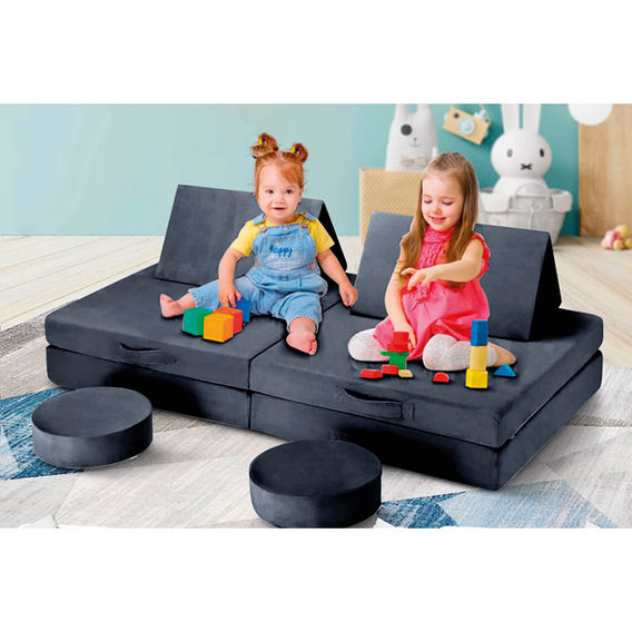 Kids 12 Piece Play Couch - Grey