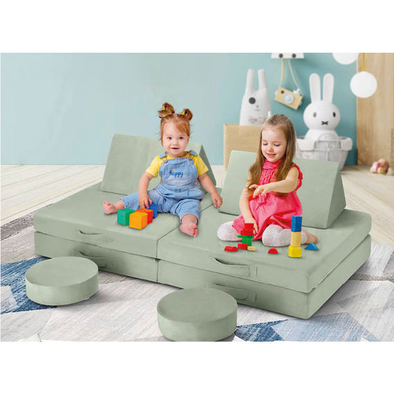 Kids 12 Piece Play Couch - Green
