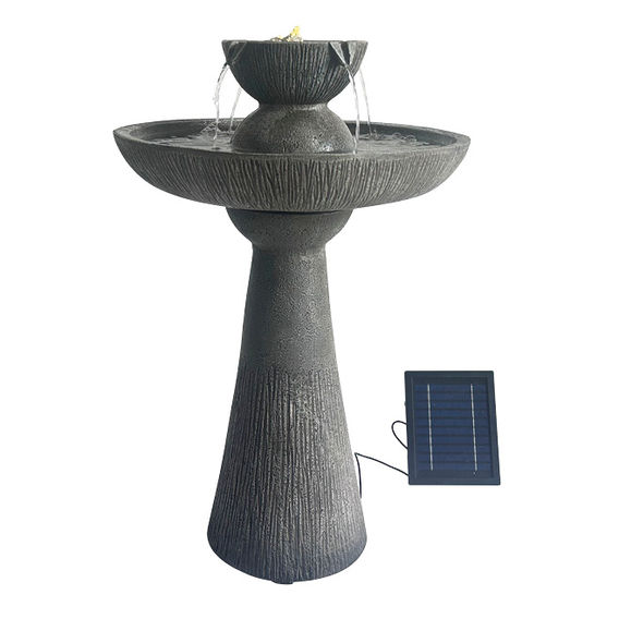 Birdbath Solar Fountain with Pump & Light