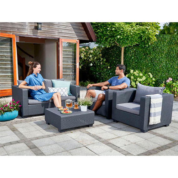 Keter Salta 4 Seat Outdoor Sofa Set Graphite