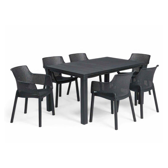 Keter Julie Table with 6 Elisa Chairs