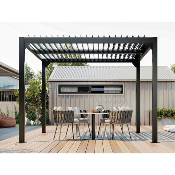 Louvre Free Standing Pergola 3m -Char