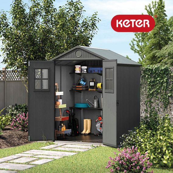 Keter Darwin Classic 6x8 Shed 1.90m x 2.44m Grey