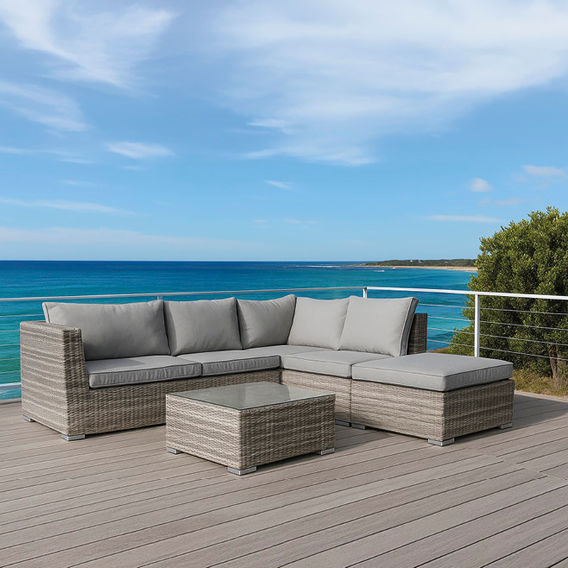 Solway Corner Modular Lounge Setting – Grey Solway Corner Modular Lounge Setting – Grey