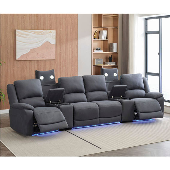 Commander 4-Seater Theatre Suite in Charcoal