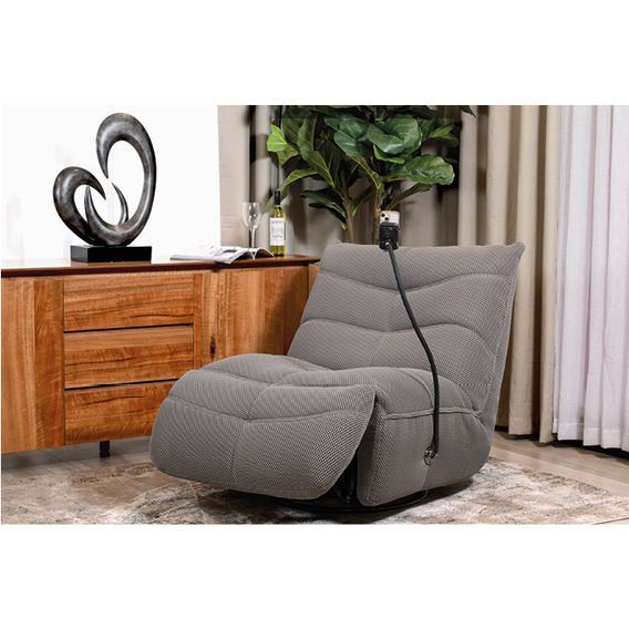 Luca Media Chair with Power Recliner-Grey