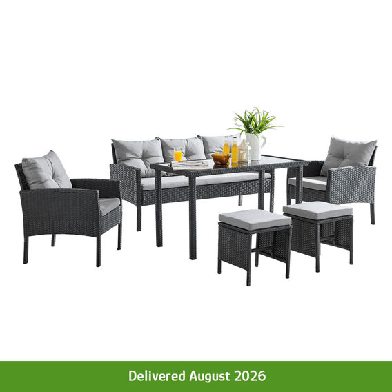 6 Piece PE Rattan Outdoor Dining Set