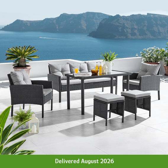 6 Piece PE Rattan Outdoor Dining Set