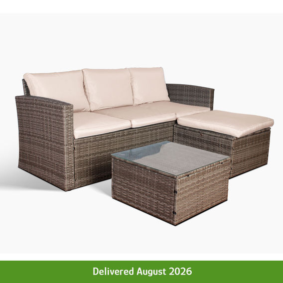 Outdoor PE Wicker Sofa with Storage