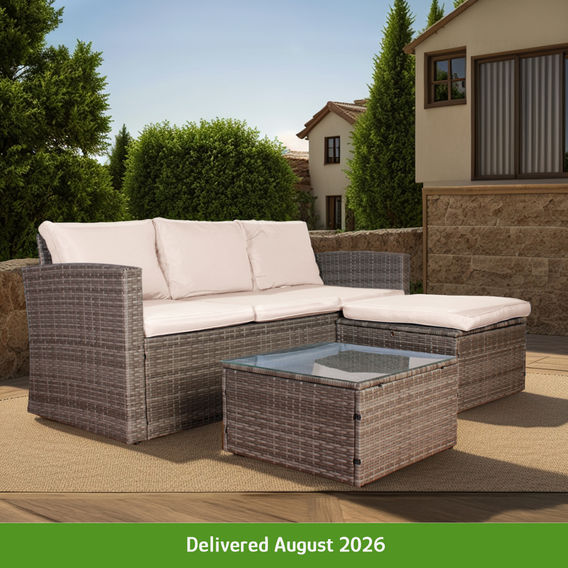 Outdoor PE Wicker Sofa with Storage