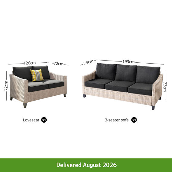 2 Piece Patio Set - Khaki & Black 2 Piece Patio Set - Khaki & Black